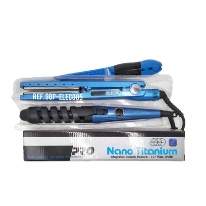 KIT NANO TITANIUM (PLANCHA + RIZADOR + PEINE)