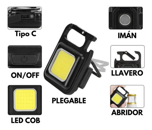 Mini Linterna Llavero Portátil Magnética